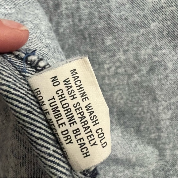 Vintage 1990s Sundance Stone Acid Wash Oversized Denim Duster Jacket - Picture 10 of 14